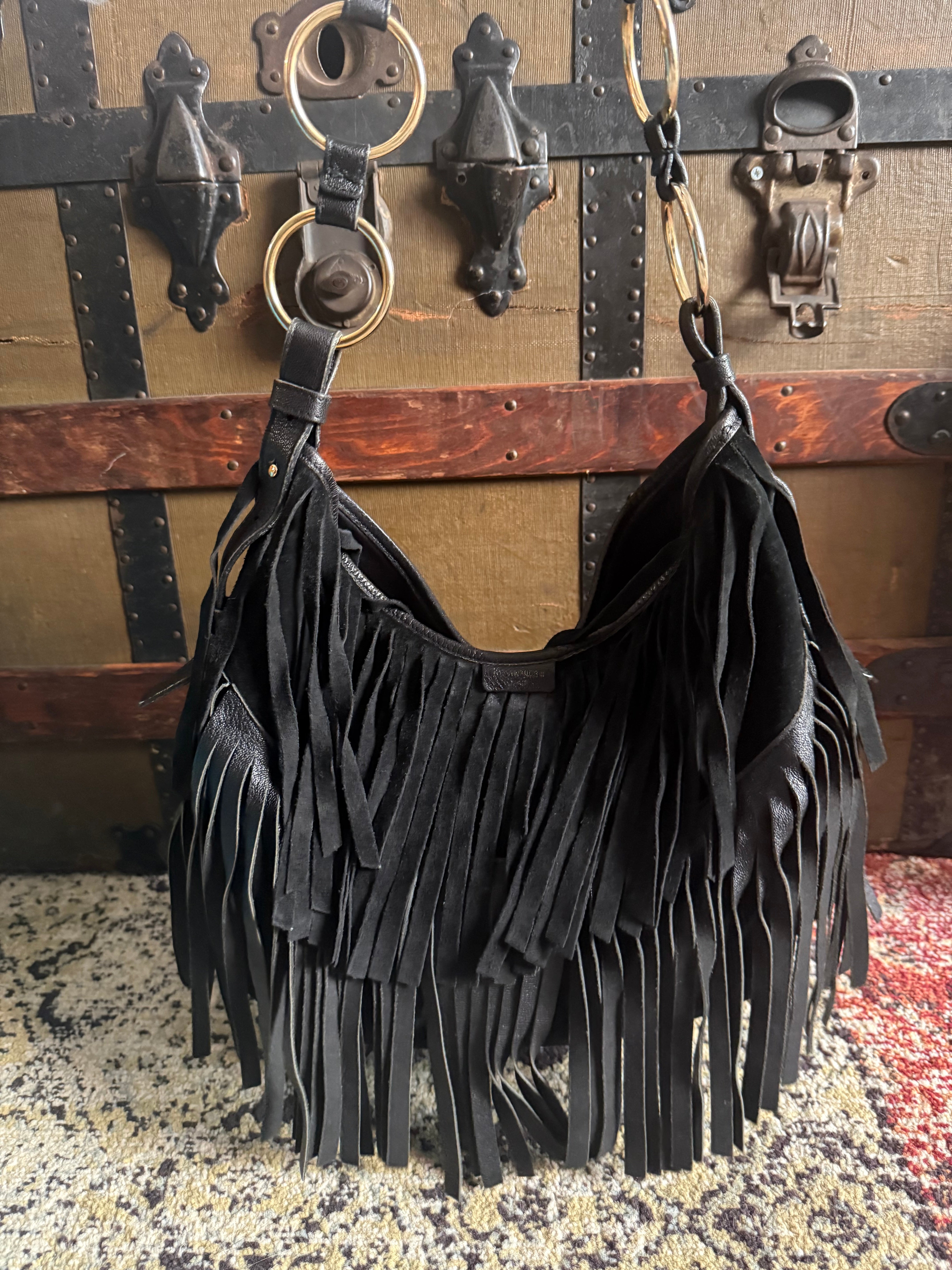Yves Saint Laurent La Boheme Suede Fringe Shoulder