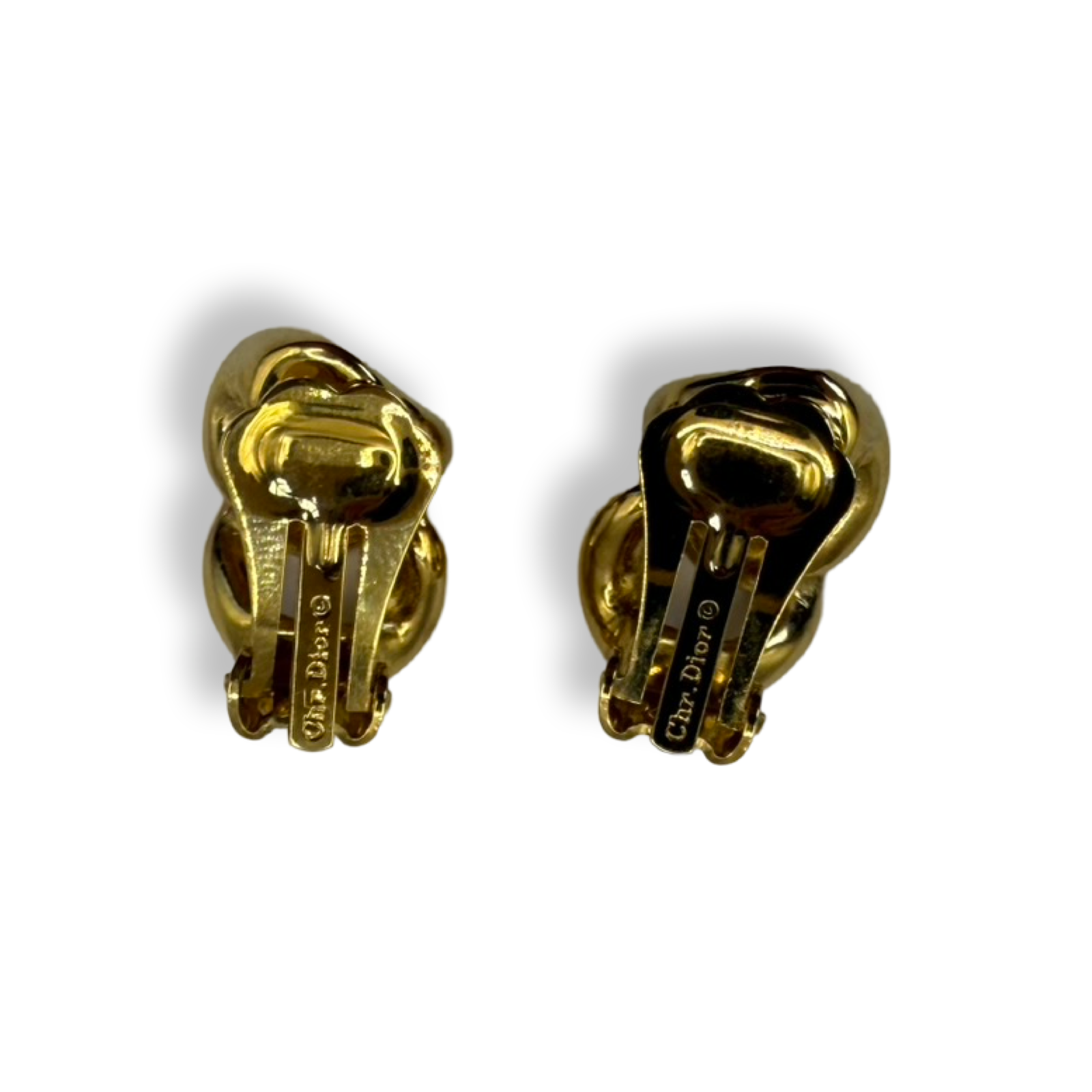 Christian Dior Vintage Chain link Earrings gold 