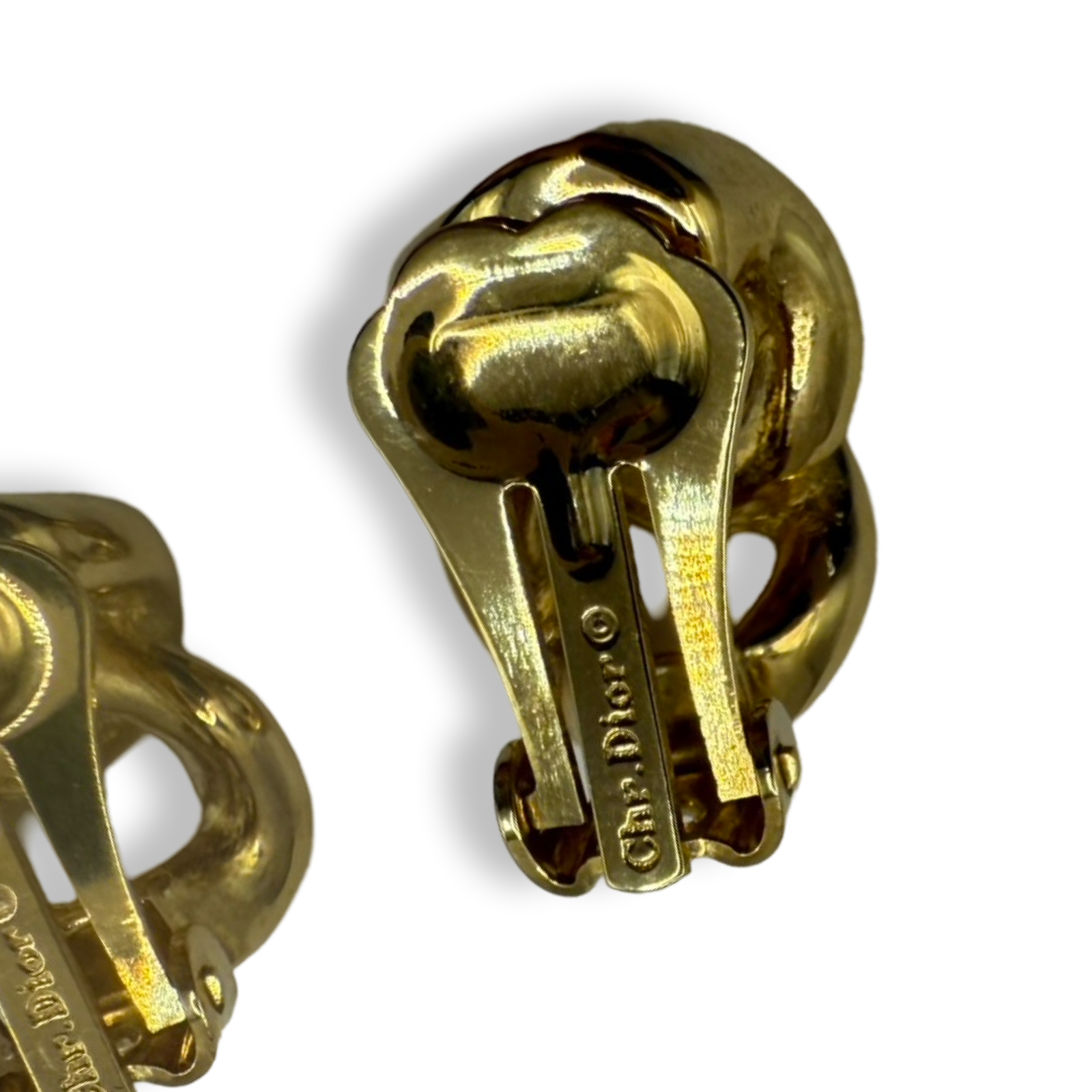 Vintage Christian Dior Gold Chain Earrings