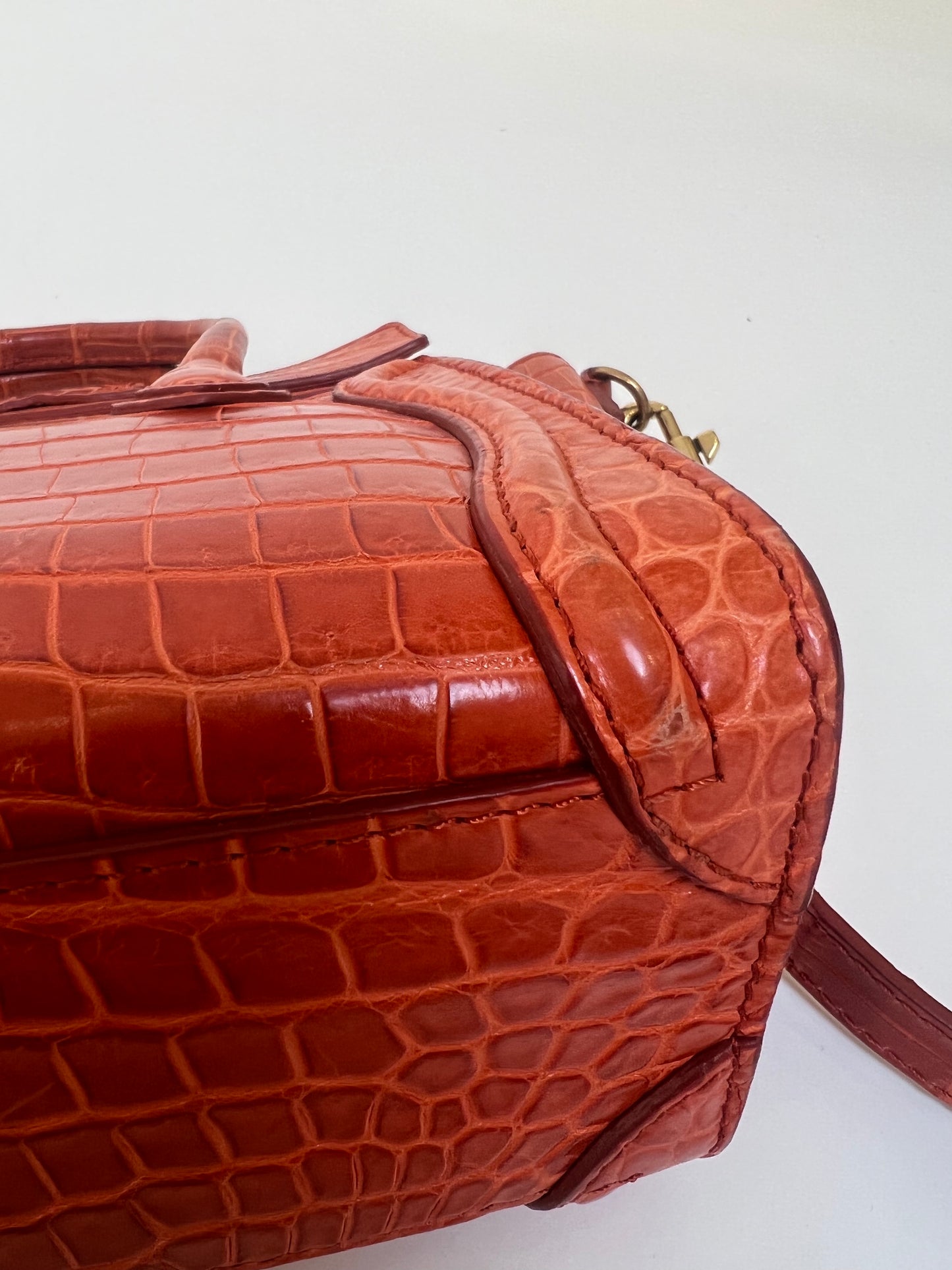 Celine Exotic Luggage Tote Nano Orange