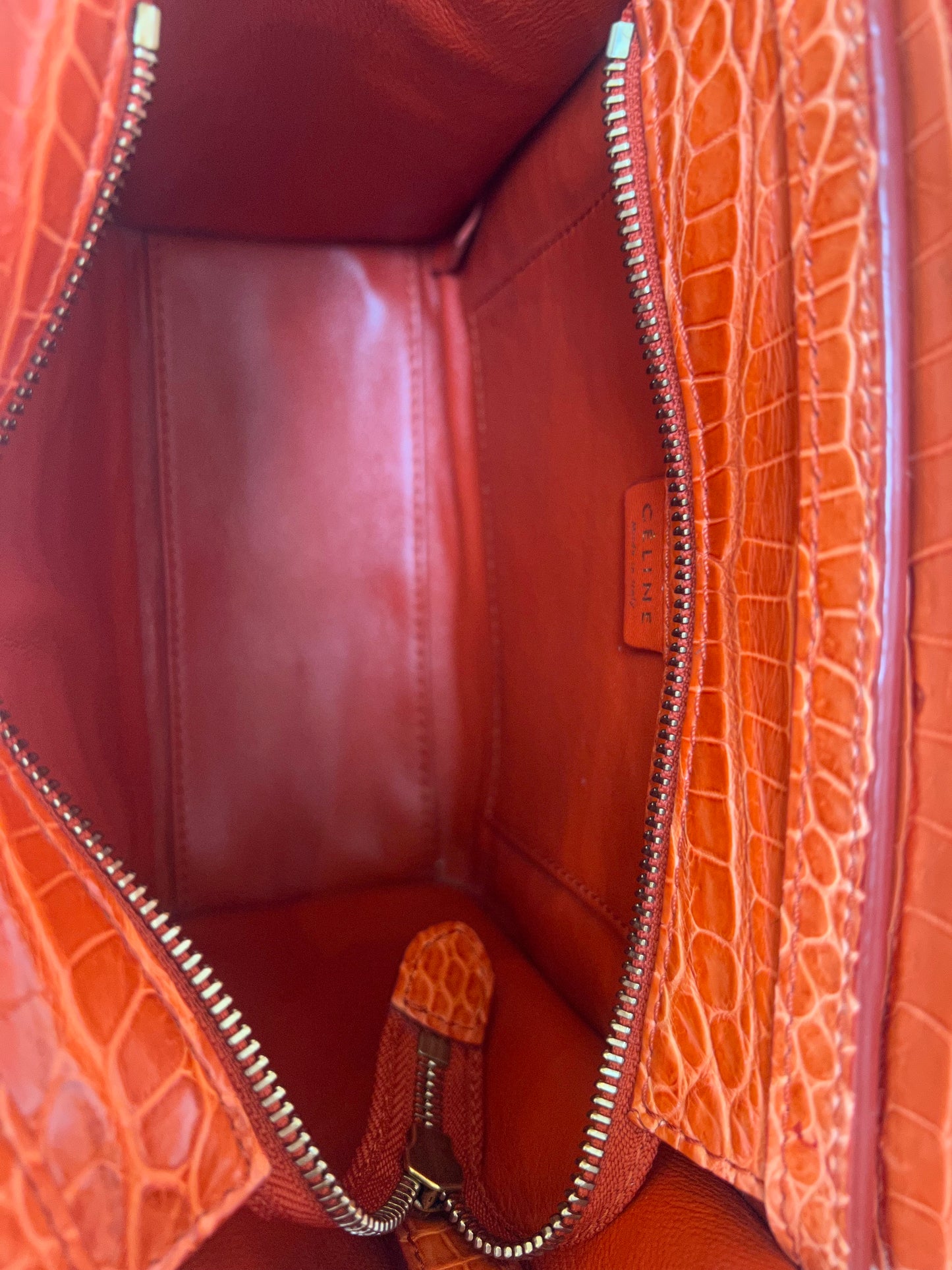 Celine Exotic Luggage Tote Nano Orange