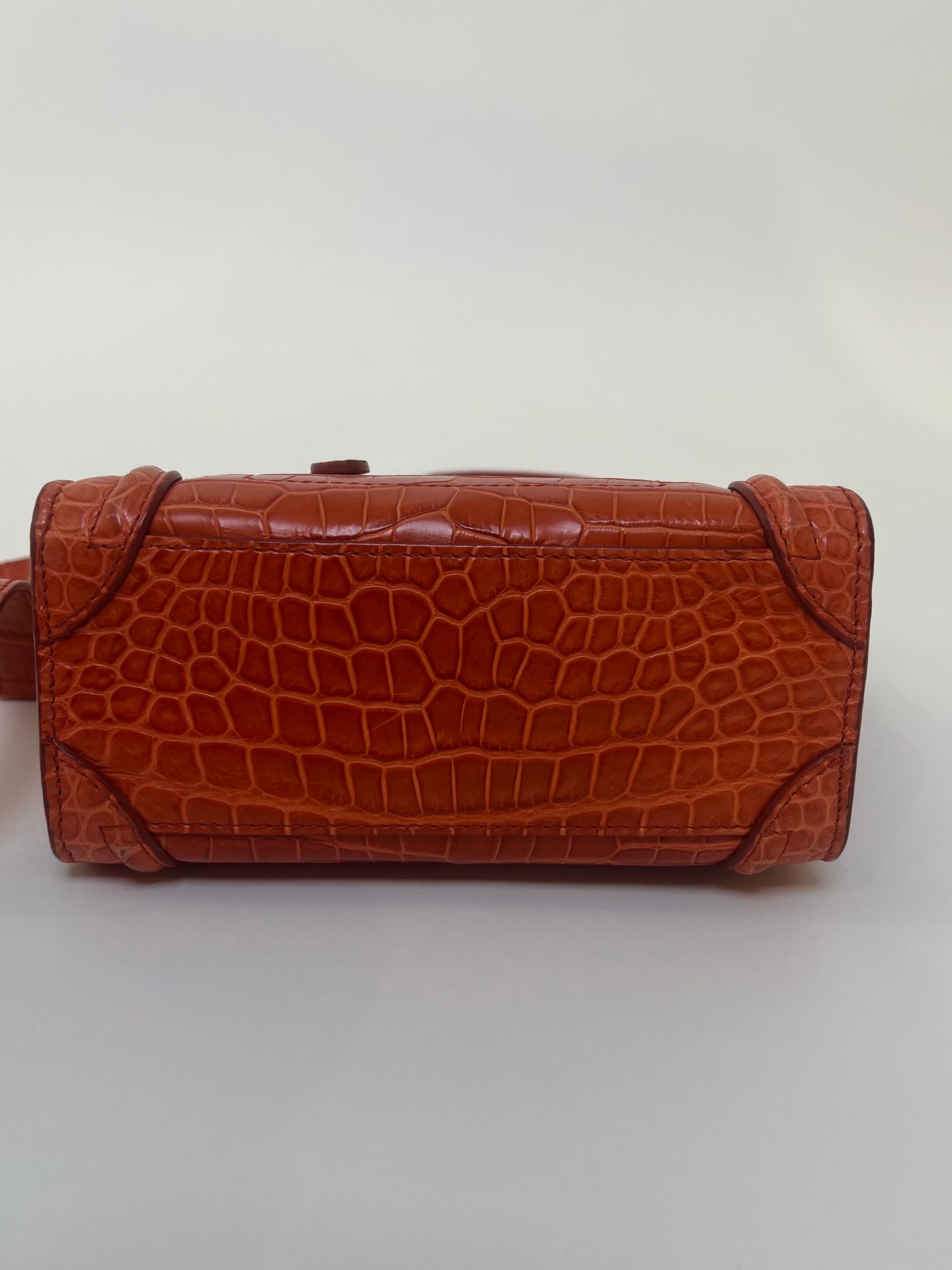 Celine Exotic Luggage Tote Nano Orange