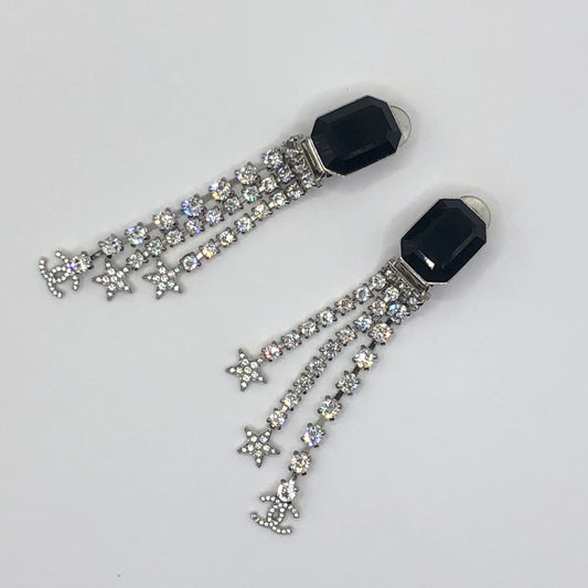Chanel Star Crystal Dangle Earrings