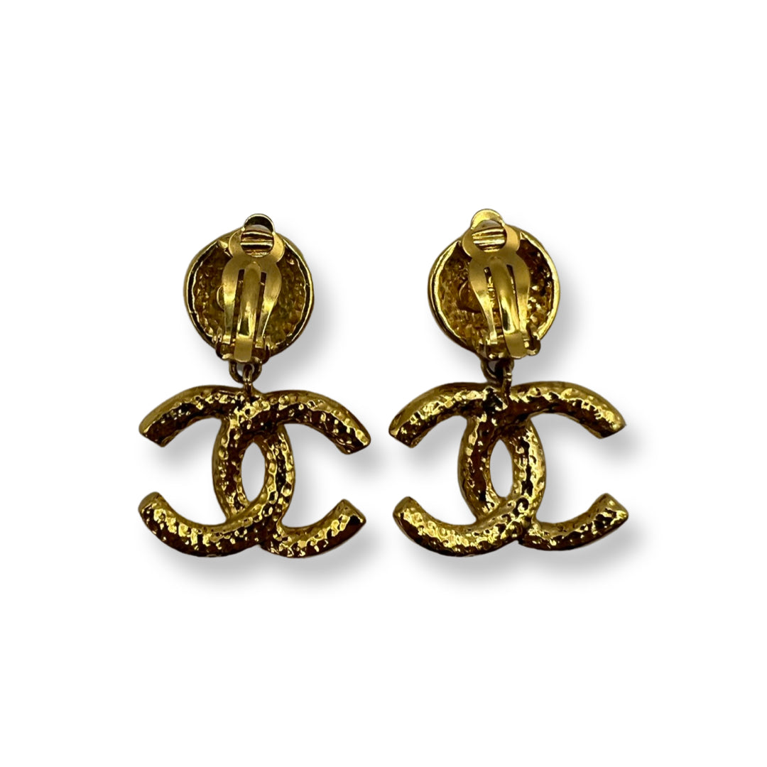 Chanel CC Logo Drop Earrings