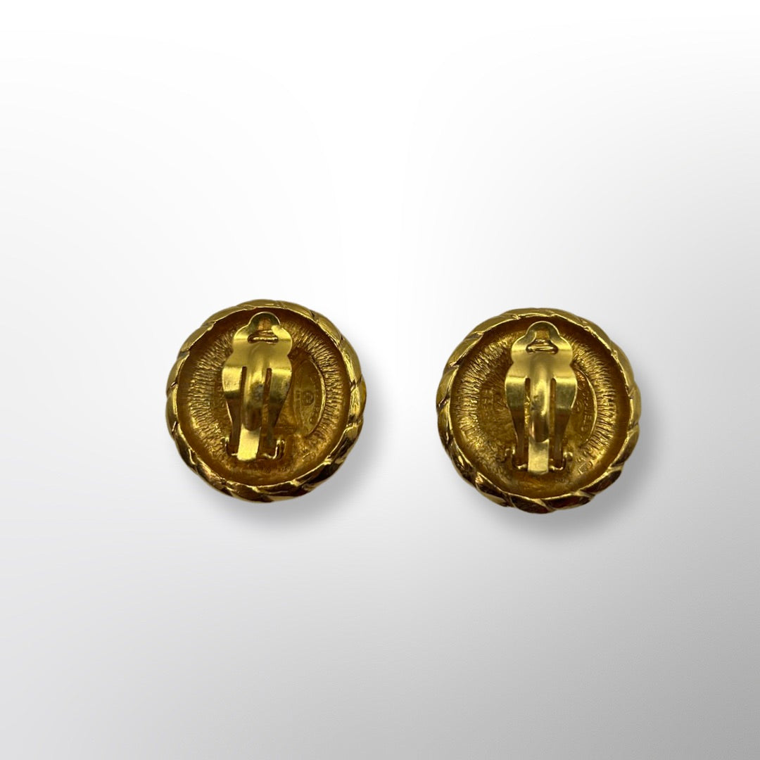 Chanel Vintage CC Rounded Earrings