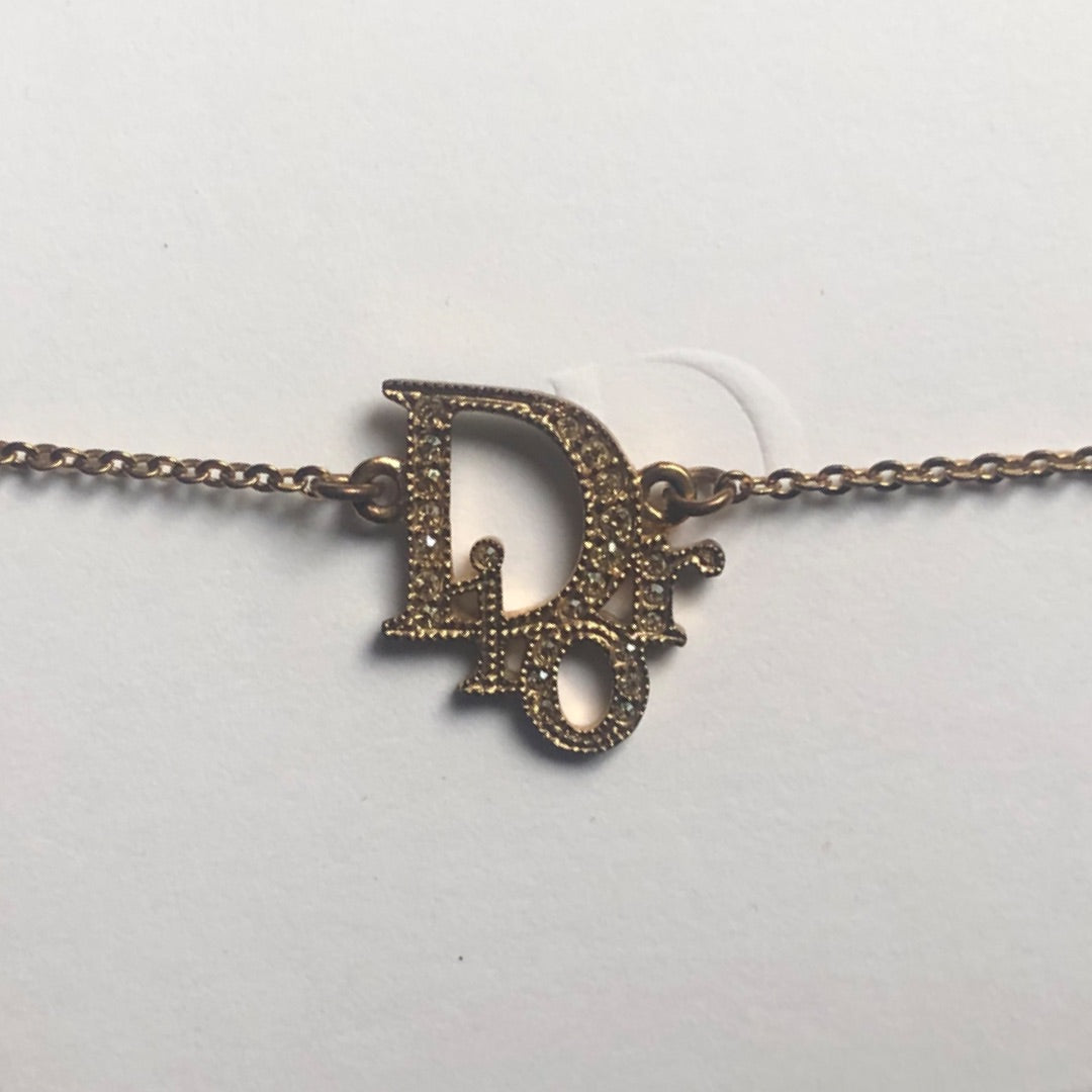 Dior Crystal Logo Dainty Bracelet