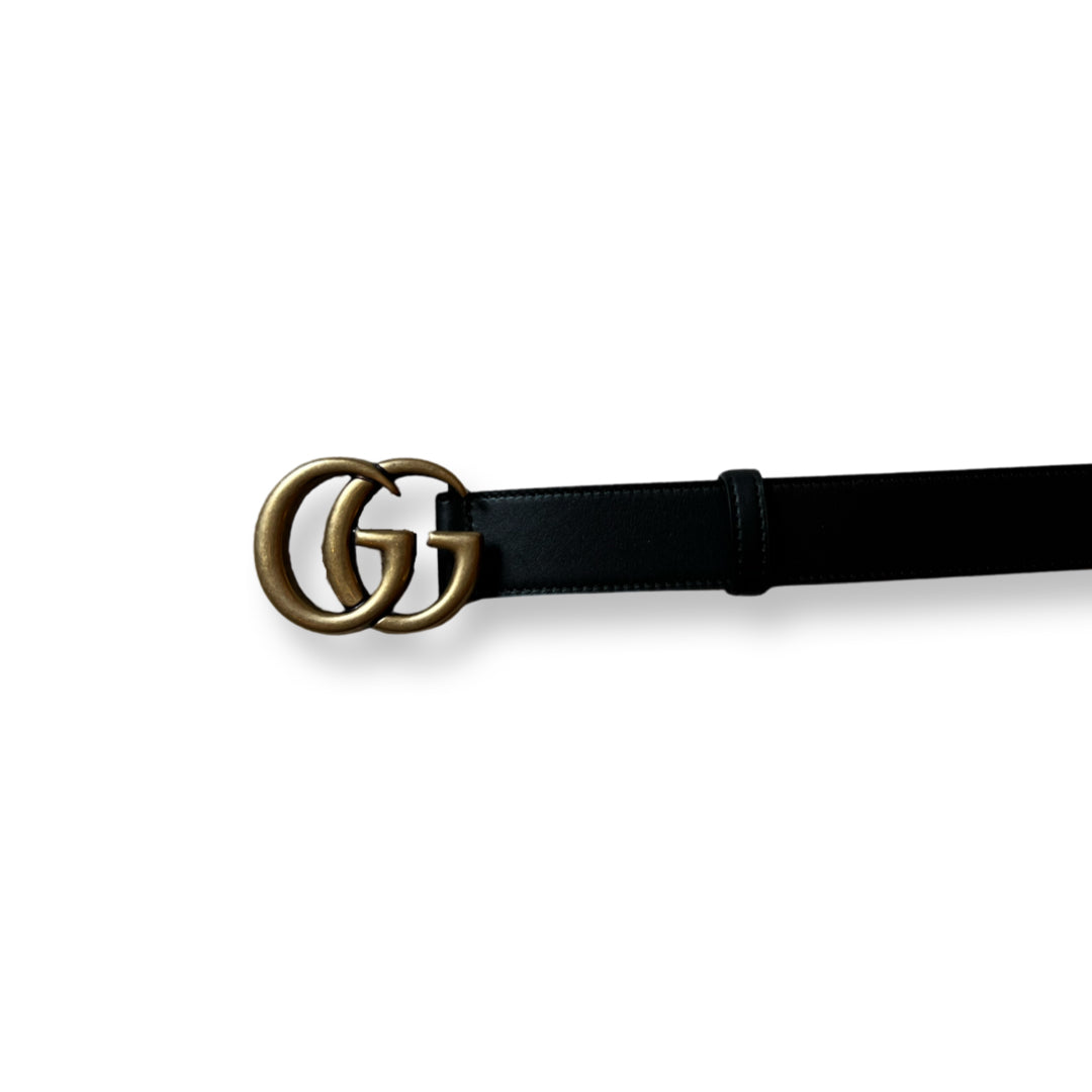 Gucci Double G belt black leather & gold