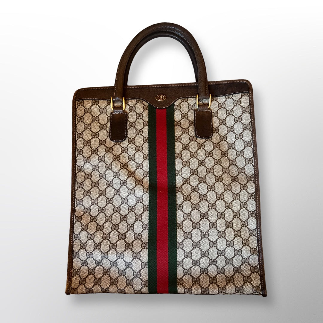 1980 Vintage Gucci Monogram Logo Tote Bag – Recess