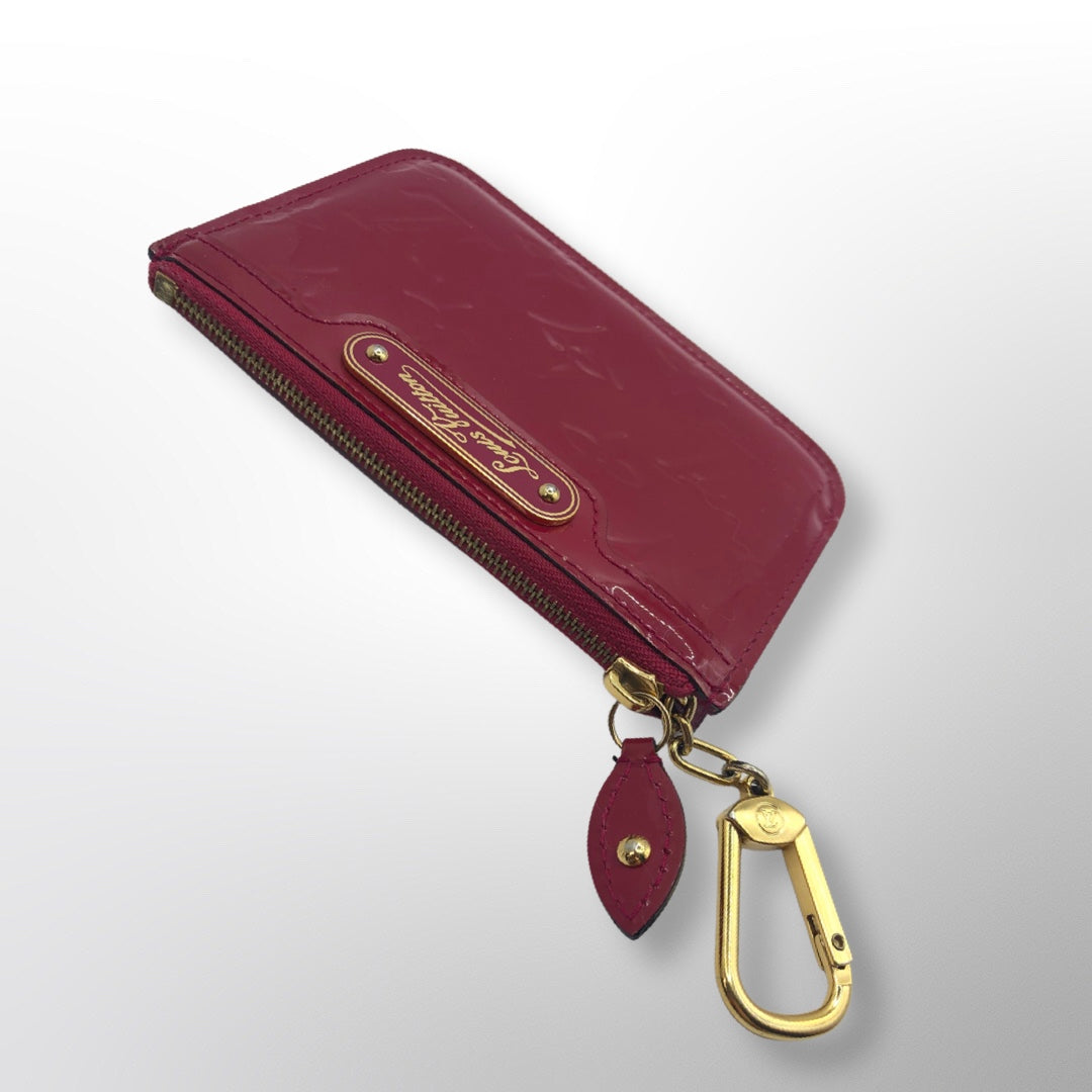 Louis Vuitton Red Monogram Vernis Pochette Cles Key Pouch Keychain