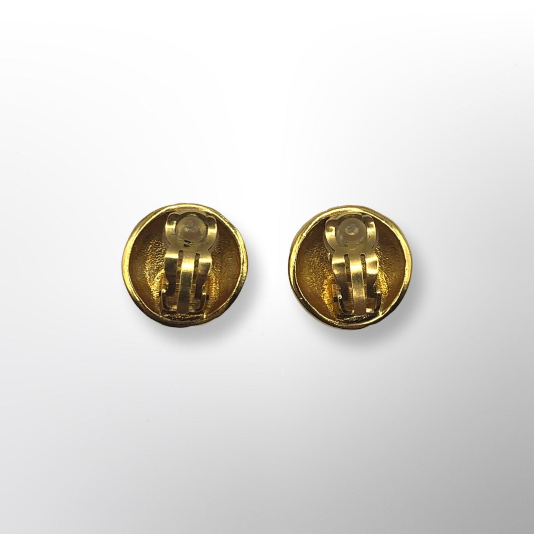 Chanel CC Button Earrings Vintage