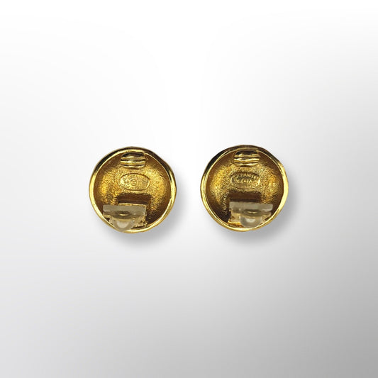 Chanel CC Button Earrings Vintage