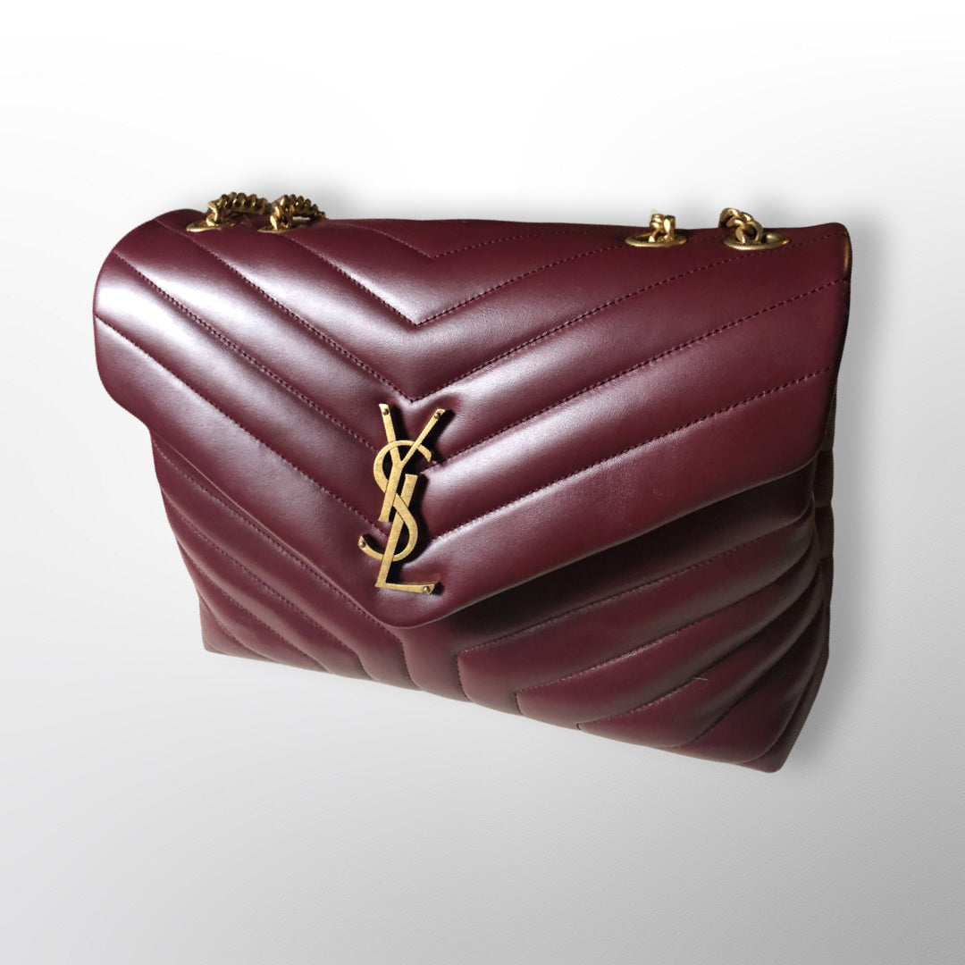 YSL Loulou Medium Burgundy Handbag
