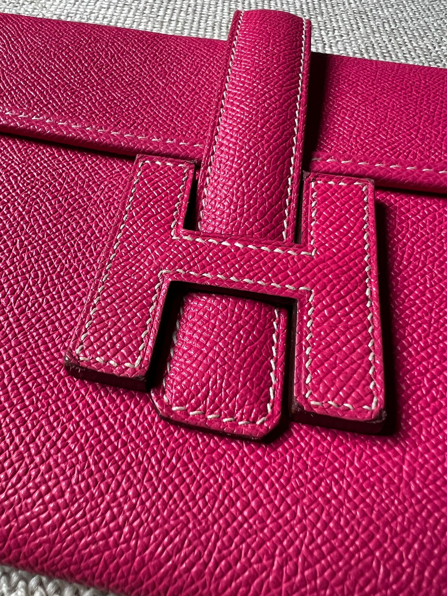 Hermes Red Epsom Jige Clutch Vintage - Vintage Lux
