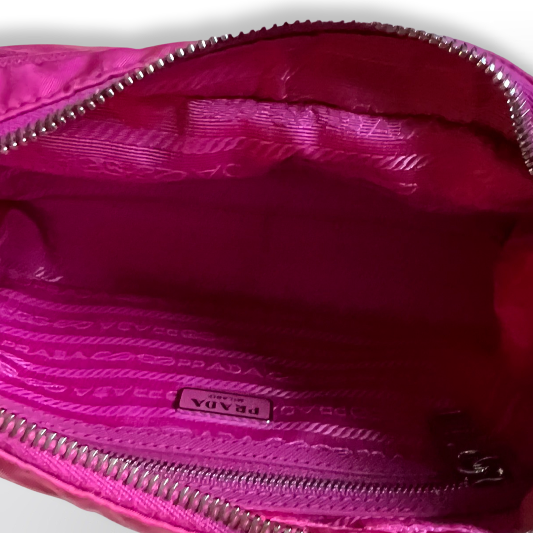 Prada Mini Bag Nylon and Saffiano Leather Pink in Nylon/Leather with  Silver-tone - US