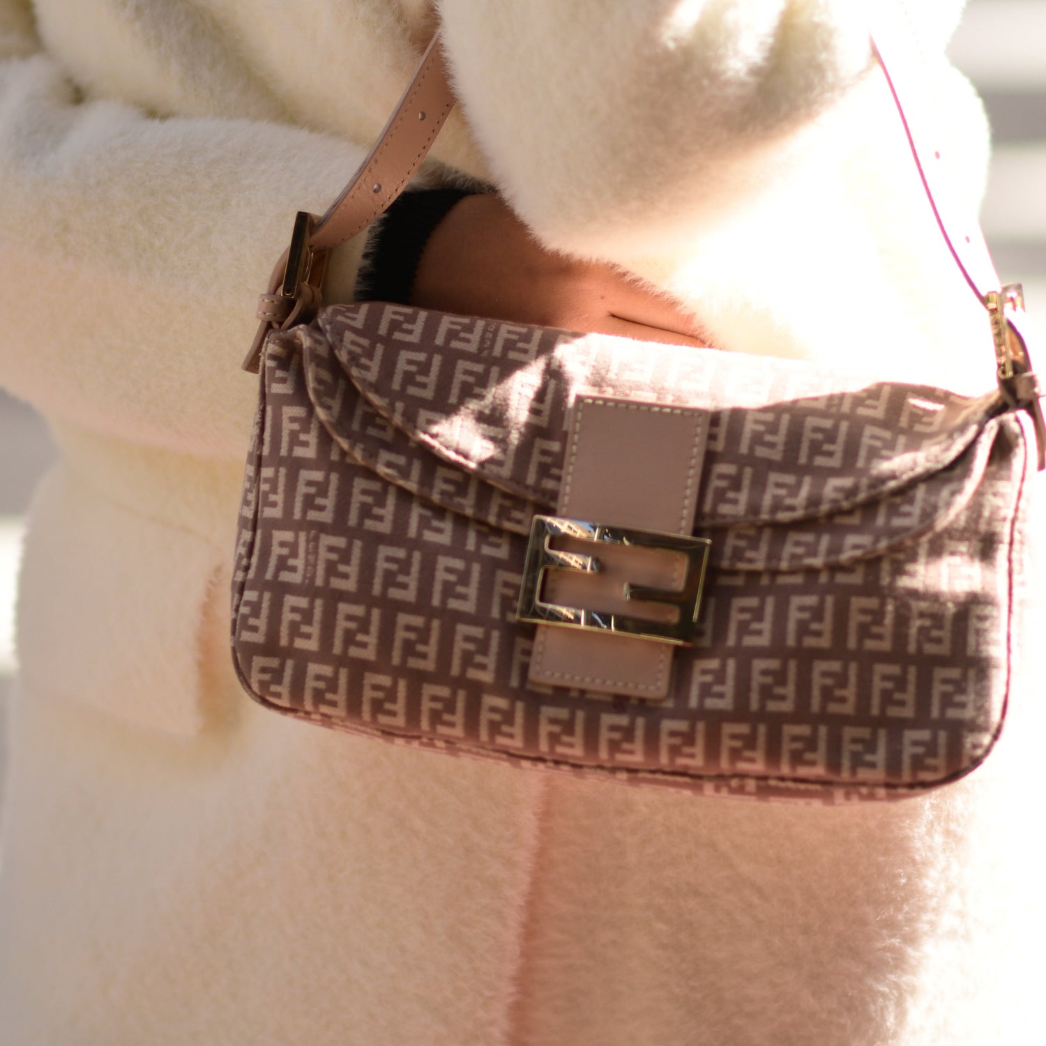 Fendi // Pink & Gold Zucchino Mini Shoulder Bag – VSP Consignment
